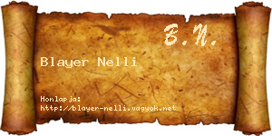 Blayer Nelli névjegykártya